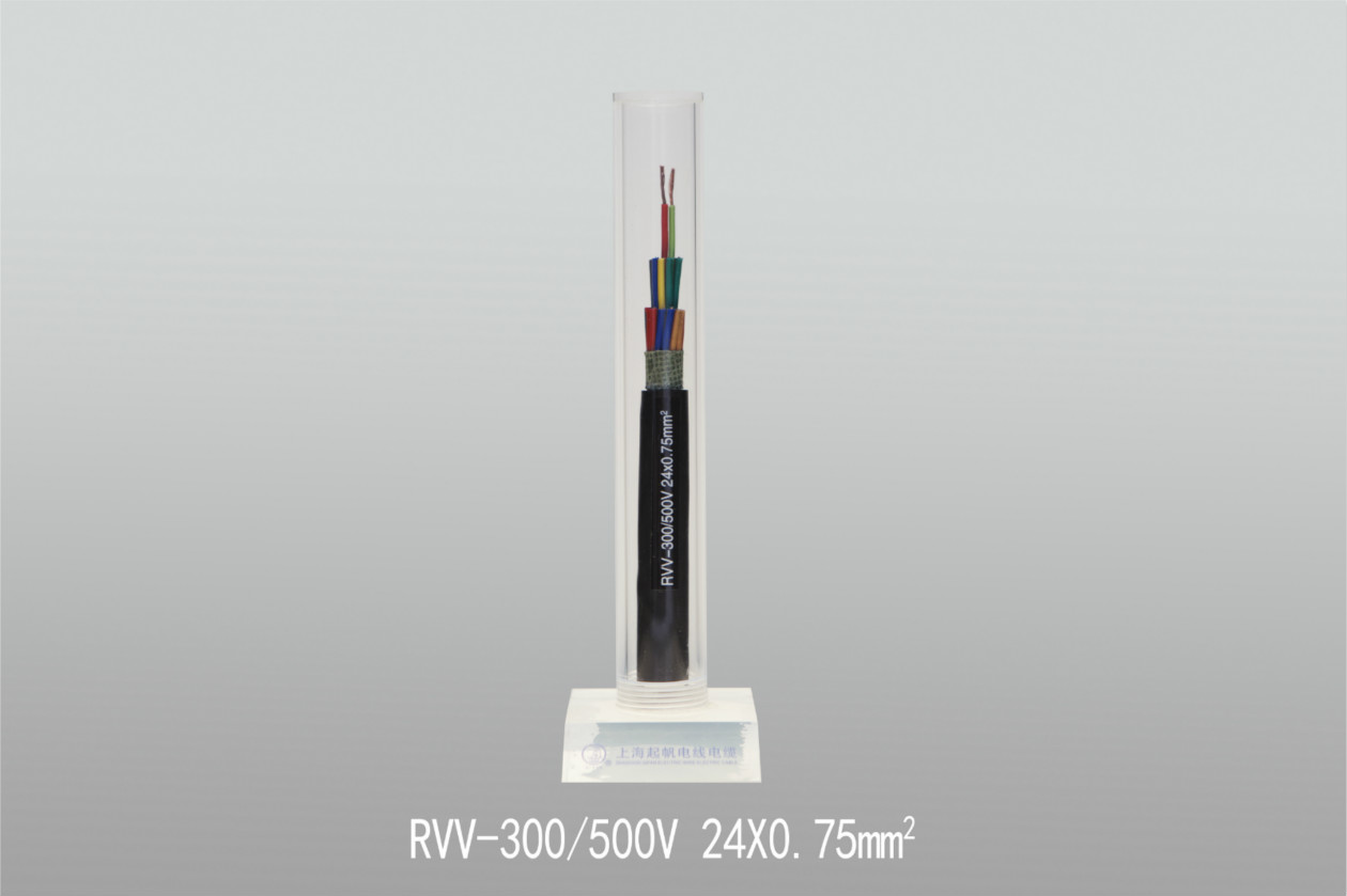 聚氯乙稀绝缘聚氯乙稀护套软电缆RVV-300 500V 24X0.75mm2