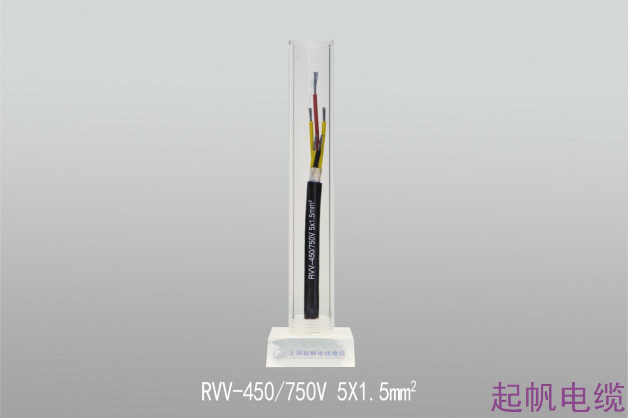 聚氯乙稀绝缘聚氯乙稀护套软电缆RVV-450 750V 5X1.5mm2