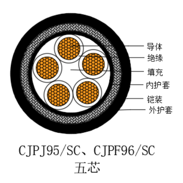 铜芯交联聚乙烯绝缘低烟无卤船用电力电缆-CJPJ95/SC-